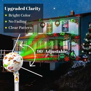 Christmas Lights Projector Laser Xmas Spotlight Waterproof (White Christmas Shell)