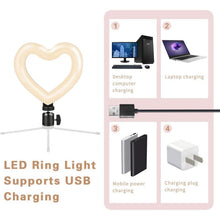 Load image into Gallery viewer, Heart-shaped Ring Light With Tripod
