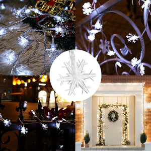 100 LED Snowflake Indoor Outdoor Xmas Decoration White Light (USB Powered)