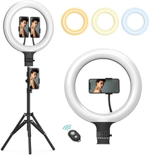 Load image into Gallery viewer, Ring Light with Tripod Stand and Phone Holder 14”
