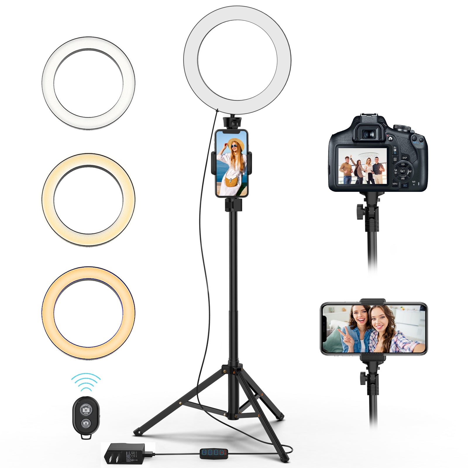 Buy Wrapo 10 Inch Selfie Ring Light With 7 Feet Tripod Stand And Phone  Holder Dimmable Led Circle Lights Lighting Online at Best Prices in India -  JioMart.