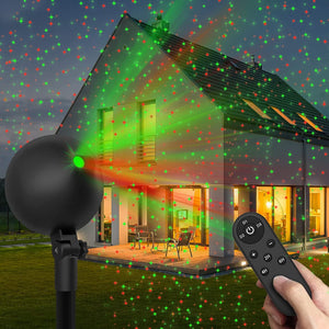 Christmas Lights Projector Laser Xmas Spotlight Waterproof (Green and Red)