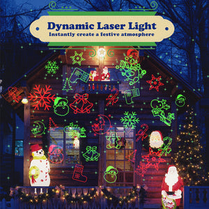 Christmas Lights Projector Laser Xmas Spotlight Waterproof (Multi-Colored)