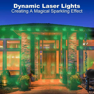 Christmas Lights Projector Laser Xmas Spotlight Waterproof (Green and Red)