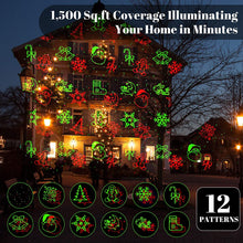Load image into Gallery viewer, Christmas Lights Projector Laser Xmas Spotlight Waterproof (White Christmas Shell)
