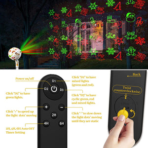 Christmas Lights Projector Laser Xmas Spotlight Waterproof (White Christmas Shell)