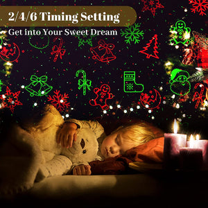 Christmas Lights Projector Laser Xmas Spotlight Waterproof (White Christmas Shell)