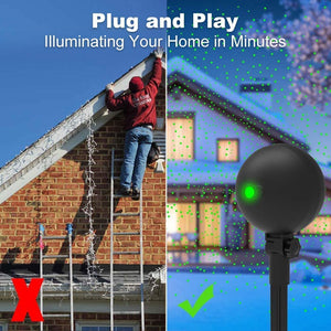 Christmas Lights Projector Laser Xmas Spotlight Waterproof (Green and Red)