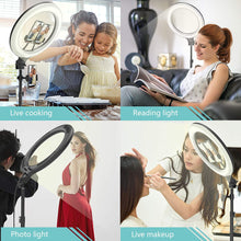 Load image into Gallery viewer, Ring Light with Tripod Stand and Phone Holder 14”
