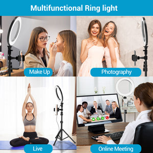 Selfie Ring Light with Tripod Stand and Phone Holder