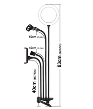 Load image into Gallery viewer, 8&quot; Live Stream Ring Light Gooseneck Lamp with Phone Tablet Microphone Holder
