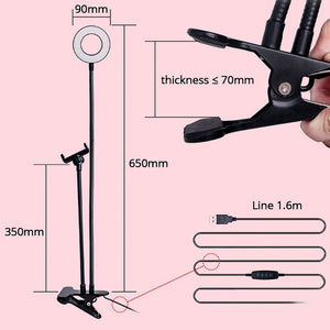 Selfie Ring Light With Long Arm Lazy Mobile Phone Holder
