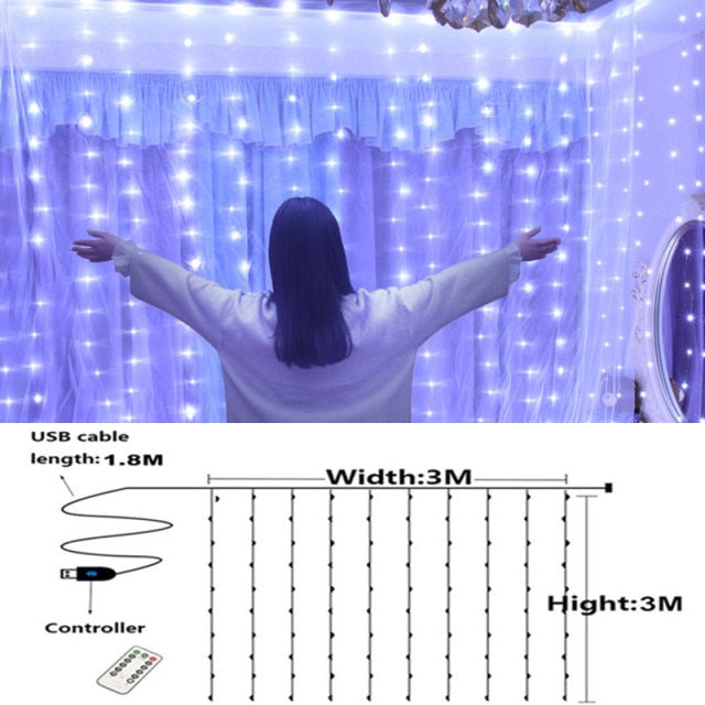 Curtain string lights