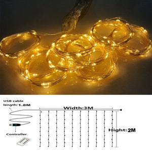 Curtain string lights